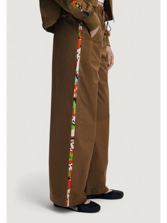 Desigual Desigual Spodnie damskie PANT_PAISLEY_LACROIX Beżowy Palazzo Fit