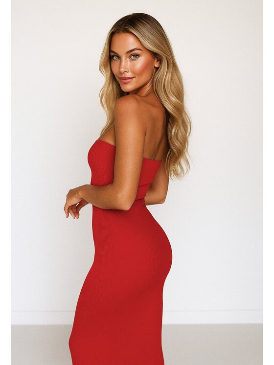 Nudyess Nudyess Vestito estivo 1022E Rosso Fitted Fit