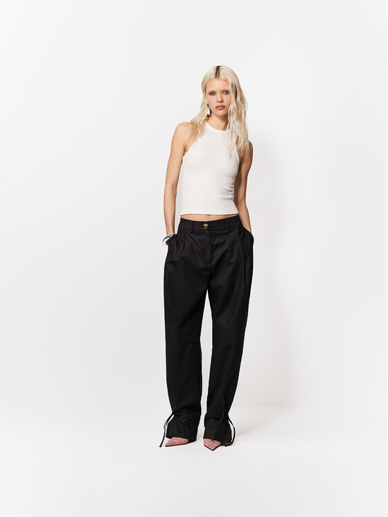 La Mania La Mania Pantaloni di tessuto JOAN Nero Basic Fit