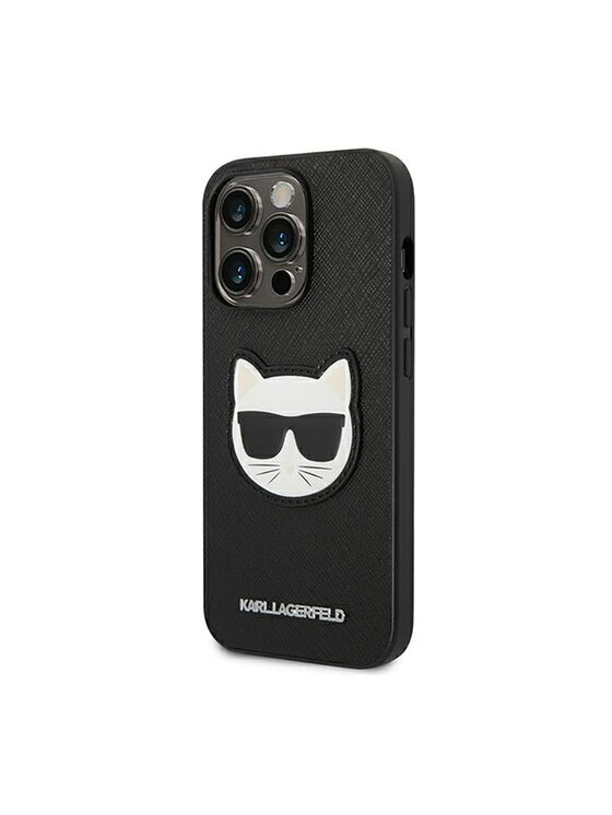 KARL LAGERFELD KARL LAGERFELD Etui na telefon Saffiano Choupette Head Patch Case Czarny