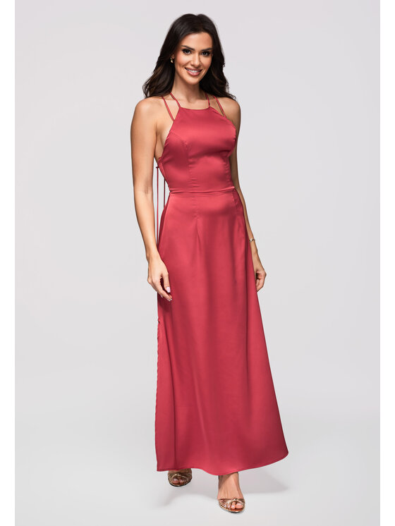 Ombre Ombre Sukienka wieczorowa LA-OM-DLR366 Różowy Slim Fit