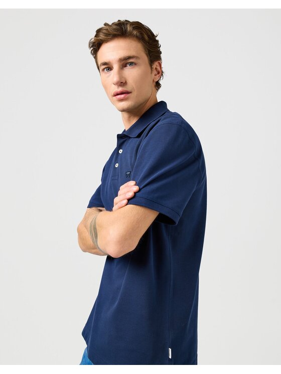 Wrangler Wrangler T-Shirt POLO SHIRT Niebieski Regular Fit