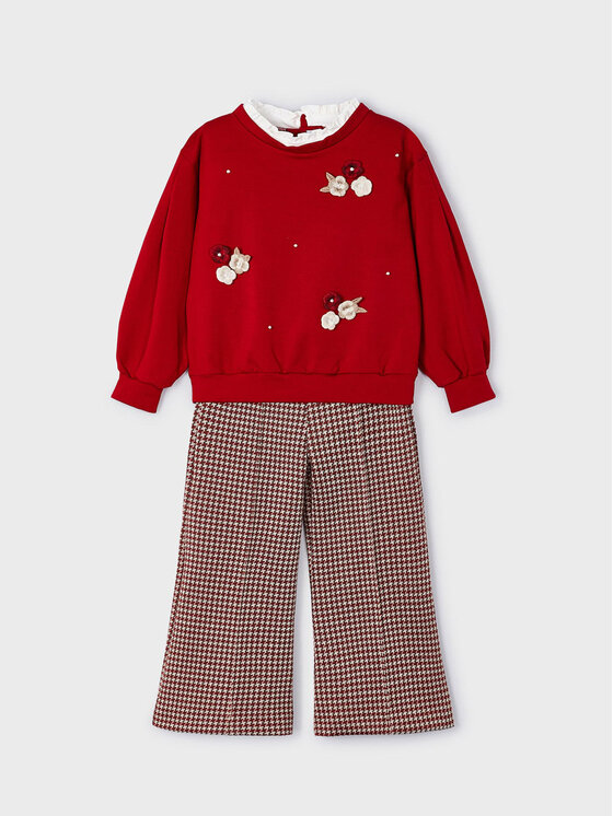 Mayoral Mayoral Komplet bluza in hlače 4.507 Rdeča Regular Fit