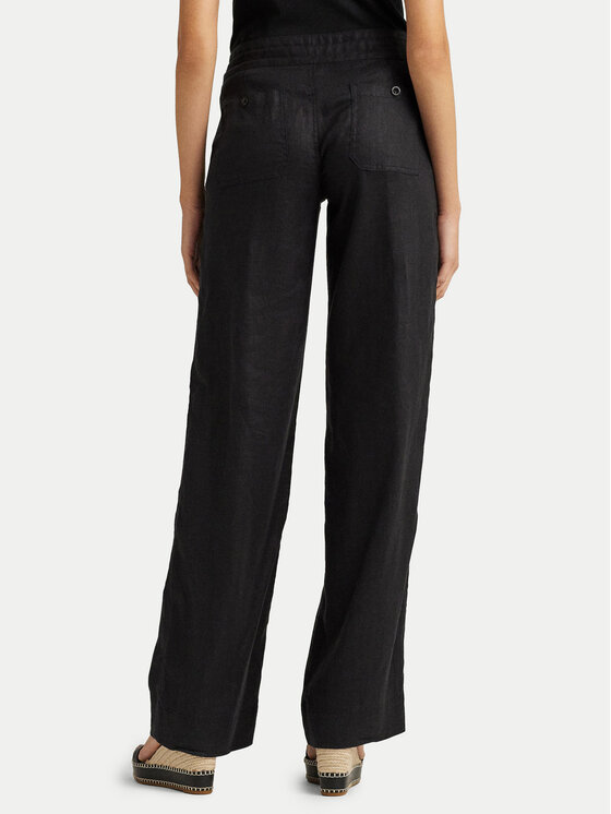 LAUREN RALPH LAUREN Lauren Ralph Lauren Kalhoty z materiálu 200735136001 Černá Wide Leg