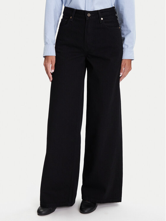 Tommy Hilfiger Tommy Hilfiger Džinsai 70's WW0WW48254 Juoda Wide Leg