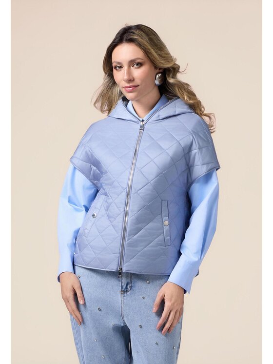 Oltre Oltre Giubbotto piumino F131J000184N0R4 Turchese Regular Fit