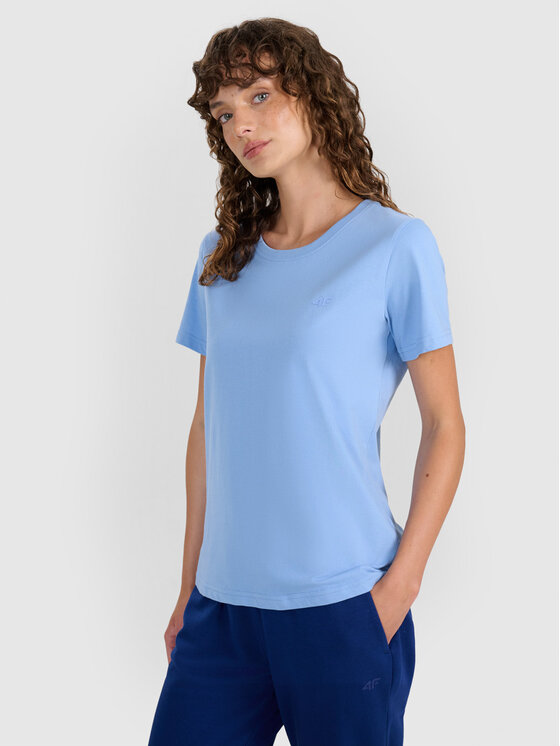 4F 4F T-Shirt FWMM00TTSHF2356-32S Niebieski Regular Fit