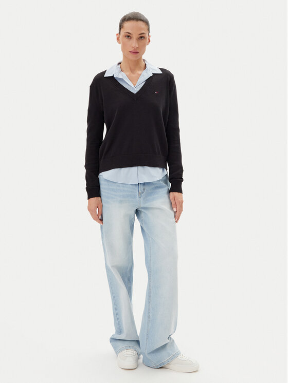 Tommy Jeans Tommy Jeans Megztinis Essential DW0DW19888 Juoda Regular Fit
