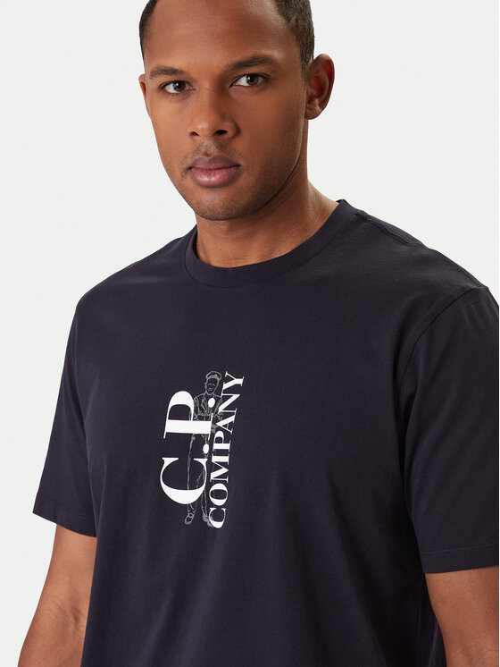 C.P. Company C.P. Company Tričko 20CMTS084A005100W Tmavomodrá Regular Fit