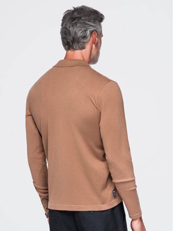 Ombre Ombre S dlouhým rukávem OM-POLS-0138 Světle hnědá Regular Fit