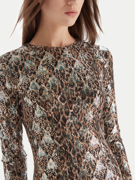 Just Cavalli Just Cavalli Коктейльна сукня 79PAO953 JS528 Бежевий Slim Fit