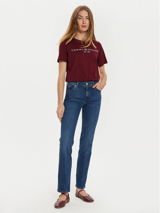 Tommy Hilfiger Tommy Hilfiger T-särk WW0WW40276 Bordoopunane Regular Fit