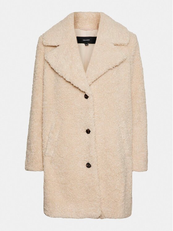 Vero Moda Curve Ovčje usnje 10299551 Bež Regular Fit