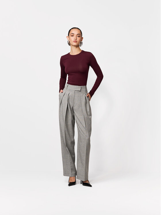 La Mania La Mania Longsleeve MALENE Bordeaux Basic Fit