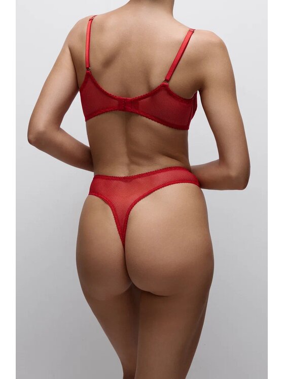 Merci Lingerie Merci Lingerie Biustonosz balkonetka EB05RB05D Czerwony