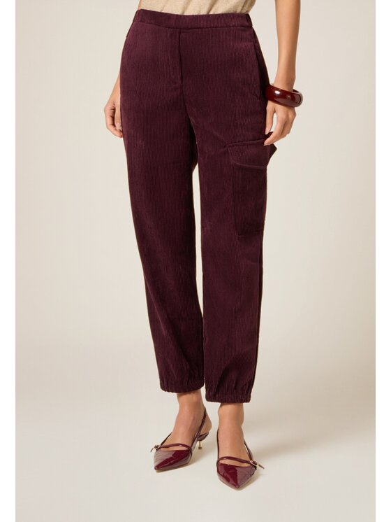 Oltre Oltre Pantaloni di tessuto P024J102496N036 Bordeaux Boy Fit