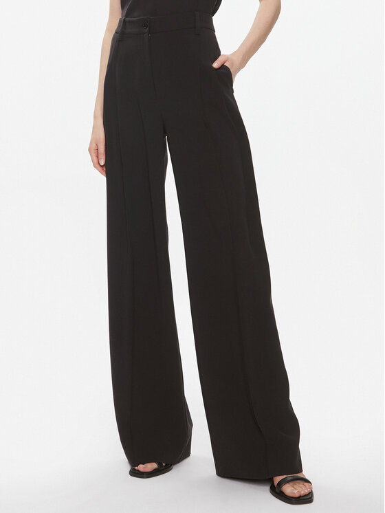 Calvin Klein Bavlnené nohavice K20K206774 Čierna Wide Leg