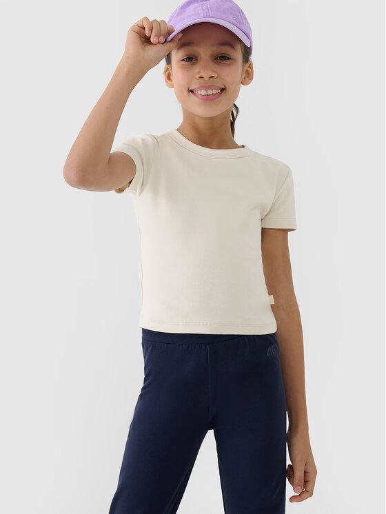 4F 4F T-Shirt 4FJWSS25TTSHF1852-12S Biały Slim Fit