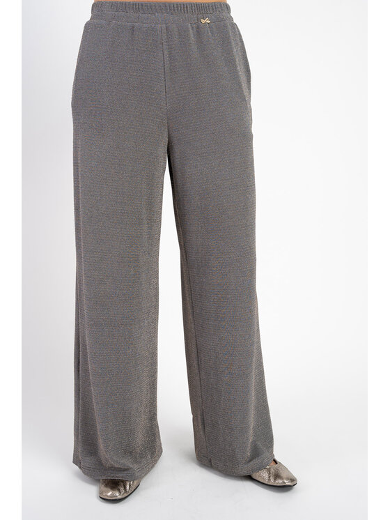 CLICK CLICK Spodnie materiałowe 70-813 Srebrne rodowanie Comfortable Fit