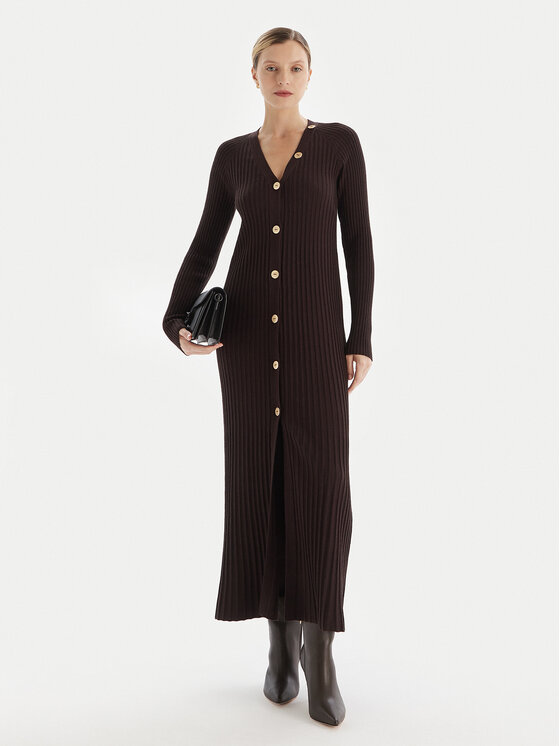 TWINSET TWINSET Trikotažinė suknelė 252TT3400 Ruda Slim Fit