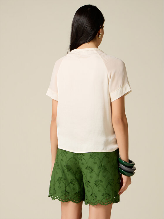 Oltre Oltre Blusa 2118J000905N021 Bianco Regular Fit