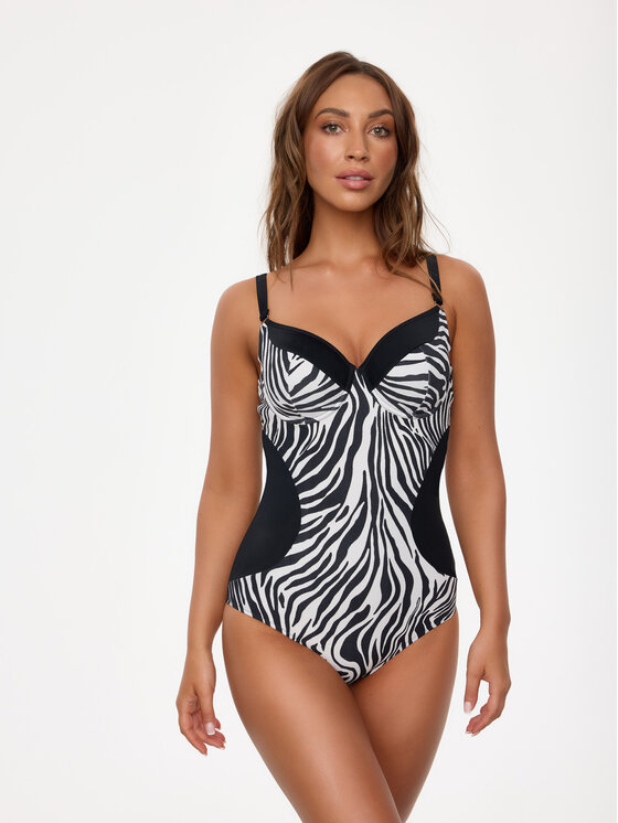 Bella Misteria Bella Misteria Strój kąpielowy Zmysłowa Zebra Czarny