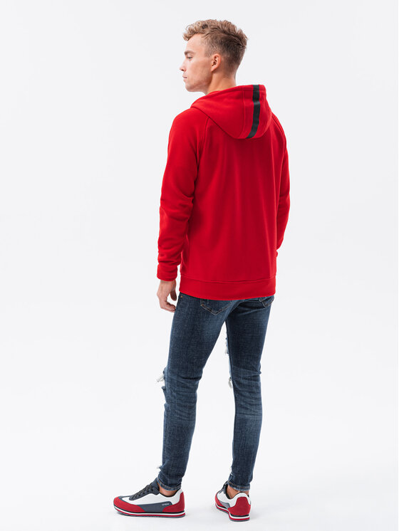 Ombre Ombre Mikina OM-SSZP-0124 Červená Regular Fit