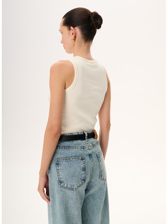 LEBRAND LEBRAND Tank top Annie Kremowy Regular Fit