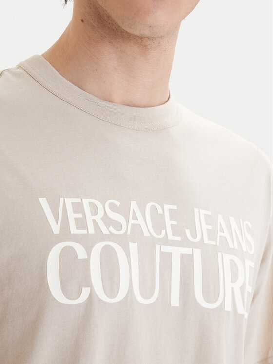 Versace Jeans Couture Versace Jeans Couture Póló 80GAHT01 CJ00T Bézs Regular Fit