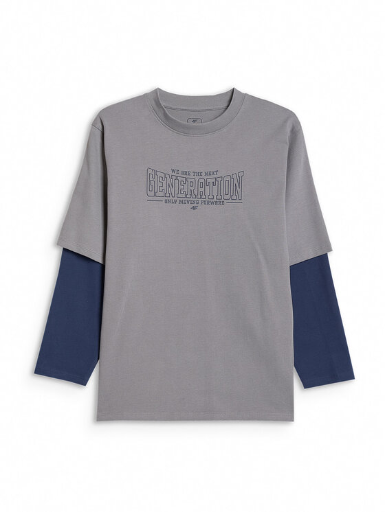 4F 4F Bluza CAMPUS VIBES Szary Loose Fit