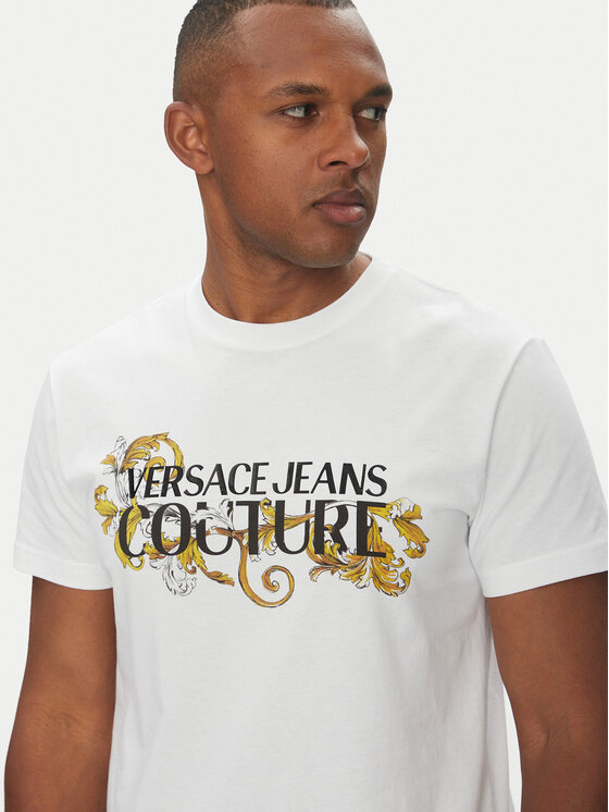 Versace Jeans Couture Versace Jeans Couture Tričko 78GAHC05 Biela Regular Fit