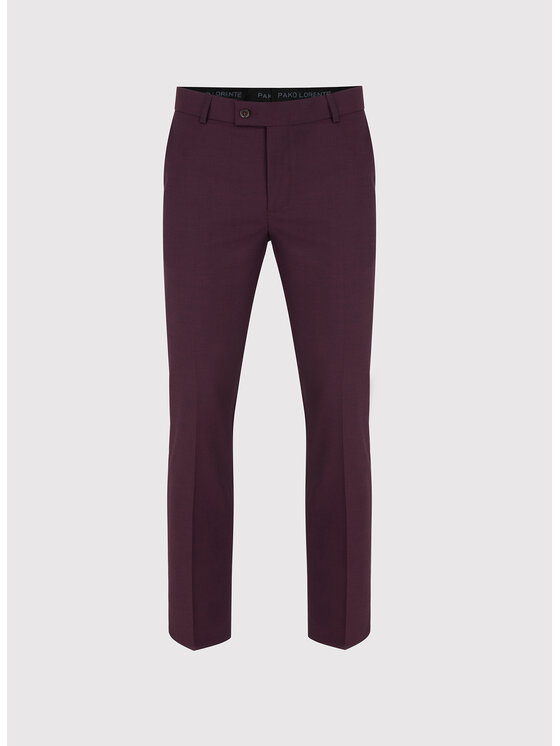 Pako Lorente Pako Lorente Spodnie garniturowe P25WF-6G-014 Bordowy Slim Fit