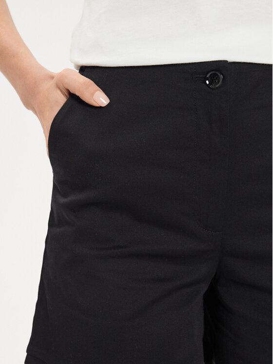 Sisley Sisley Šortky z materiálu 4ED4L901A Černá Regular Fit