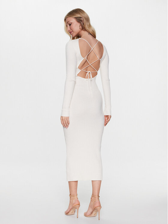 Edited Edited Kötött ruha EDT7006002 Ekru Fitted Fit