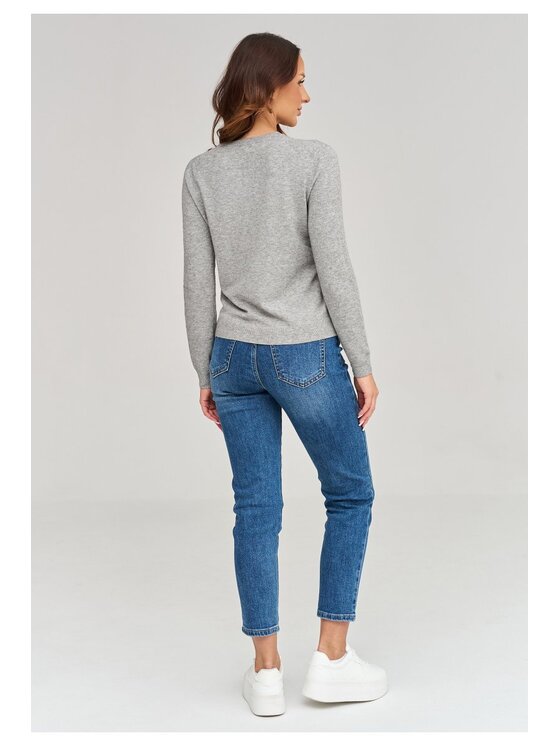 Makadamia Makadamia Sweter C105 Szary Loose Fit