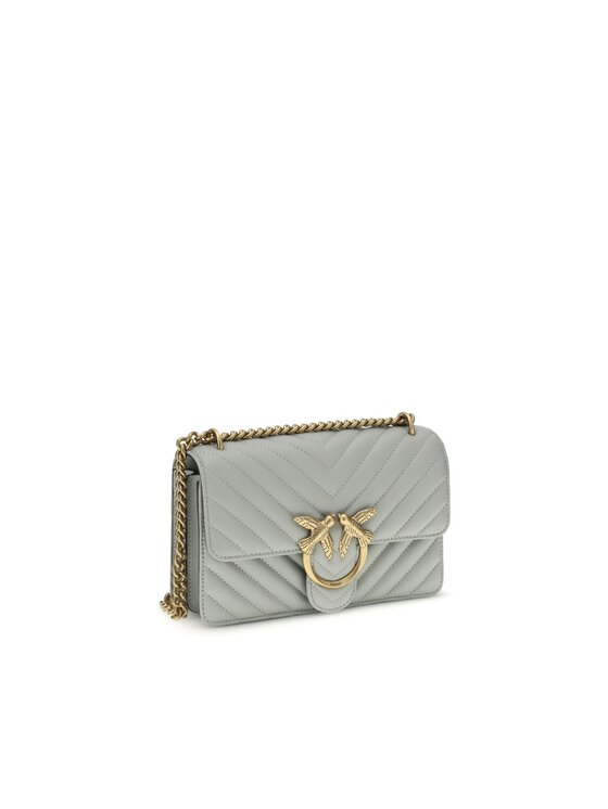 PINKO PINKO Torebka Gray Calf Leather Bos Taurus Shoulder Szary