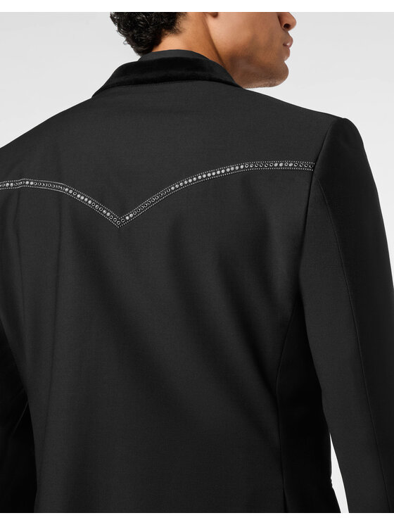 PHILIPP PLEIN PHILIPP PLEIN Marynarka 26101 Czarny Fitted Fit