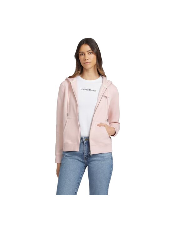 Guess Guess Bluza GJ ZIP HOOD REG MINI W4YQ13KC811 Różowy Regular Fit