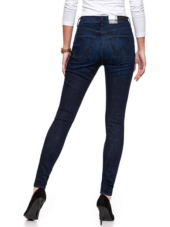 Wrangler Wrangler Jeansy SUPER HIGH SKINNY Niebieski Skinny Fit