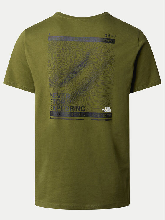 The North Face The North Face T-Shirt Foundation Mountain Lines NF0A8830 Zielony Regular Fit