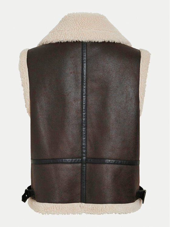 Vila Vila Bezrękawnik Risi 14097989 Brązowy Regular Fit