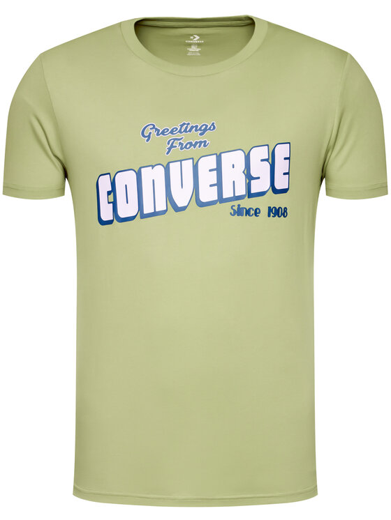 Converse Converse T-shirt Greetings 10019604-A03 Verde Regular Fit