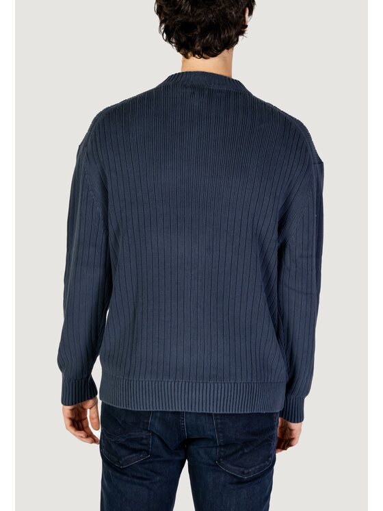 Calvin Klein Jeans Calvin Klein Jeans Sweter LINEAR Niebieski To Fit