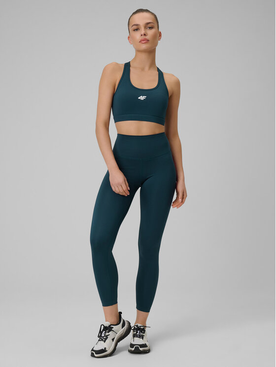 4F 4F Legginsy BASIC+ Turkusowy Slim Fit
