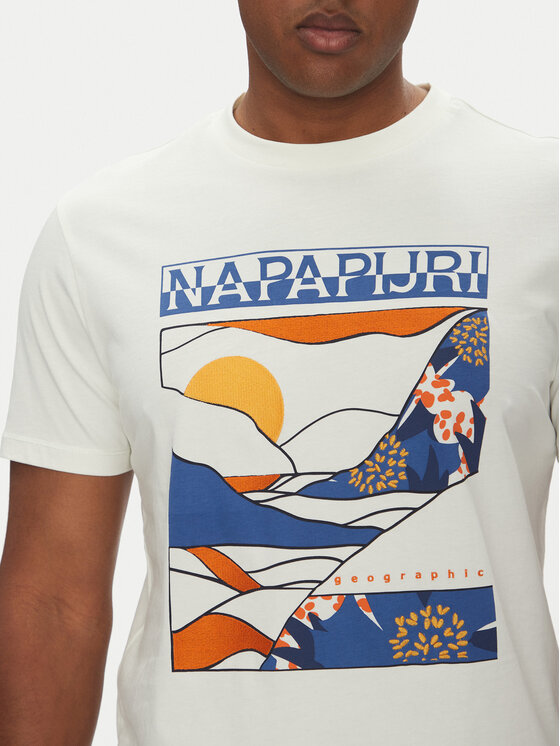 Napapijri Napapijri Marškinėliai S-Valdor NP0A4IE6 Écru Regular Fit