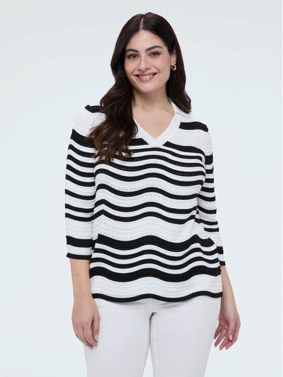 Fiorella Rubino Fiorella Rubino Sweter M181L008457N0Z3 Biały Boxy Fit