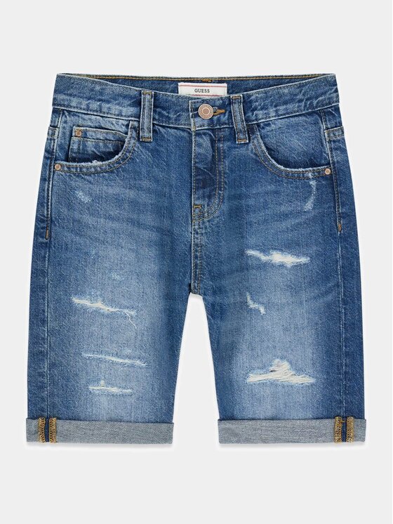 Guess Kids Guess Kids Kalhoty z materiálu 181436 Modrá Regular Fit