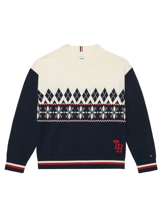 Tommy Hilfiger Tommy Hilfiger Pulover Winter  KB0KB10700 Crem Regular Fit