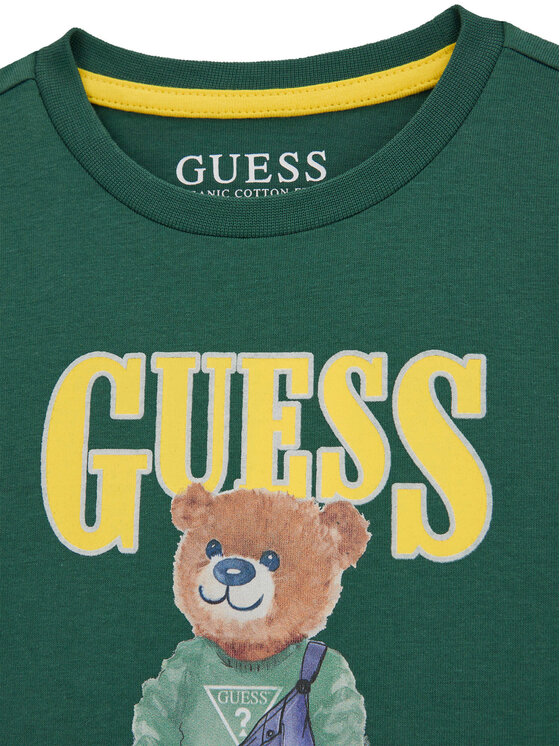 Guess Guess Majica N6RI05 K8HM4 Zelena Regular Fit