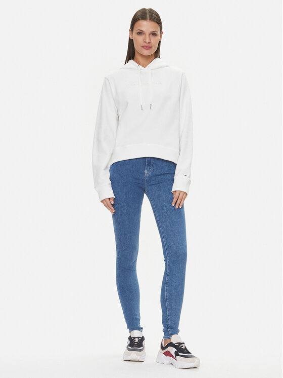 Tommy Hilfiger Tommy Hilfiger Felpa Frosted WW0WW38856 Écru Relaxed Fit